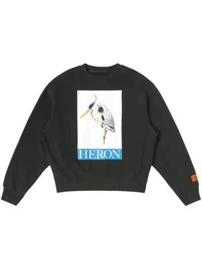 Heron Preston Heron Bird Painted Crewneck In Black