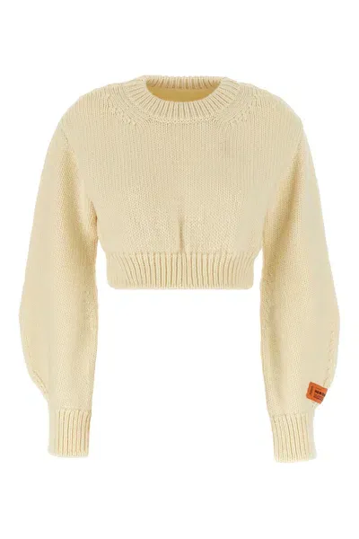 Heron Preston Ivory Wool Sweater In 0400