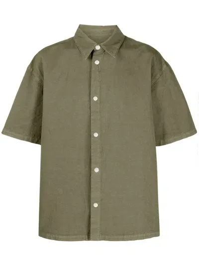 Heron Preston Logo-patch Short-sleeve Shirt In Green