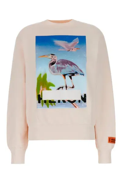 Heron Preston Pastel Pink Cotton Oversize Sweatshirt In 3037