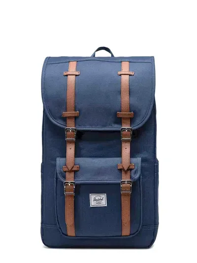 Herschel Recycled Fabric Backpack With Frontal Logo Patch In Blue