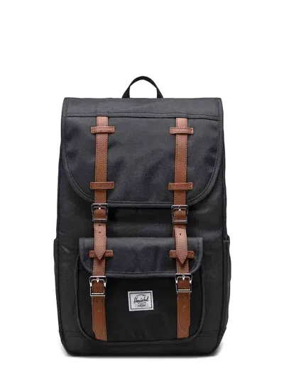 Herschel Recycled Fabric Backpack With Frontal Logo Patch In Black