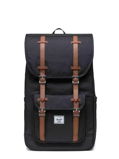 Herschel Recycled Fabric Backpack With Frontal Logo Patch In Black