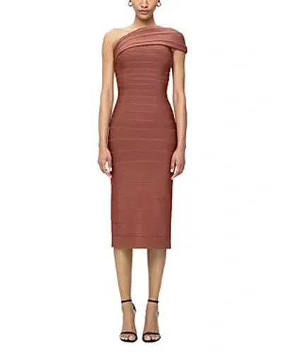 Herve Leger Abigail Dress In Nutmeg