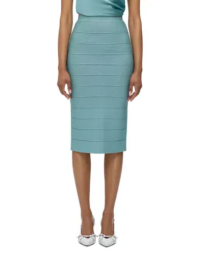 Herve Leger Icon Bandage Pencil Skirt In Atlantic