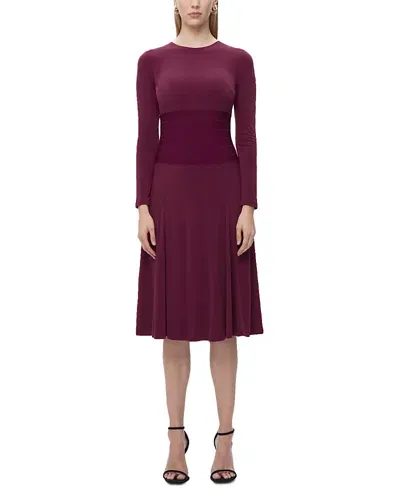 Herve Leger The Grace Long Sleeve Midi Dress In Pinot