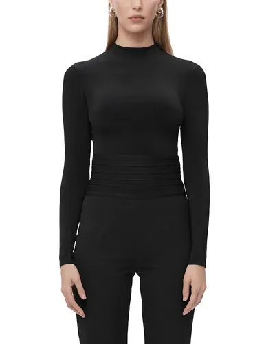 Herve Leger The Iris Mock Neck Top In Black