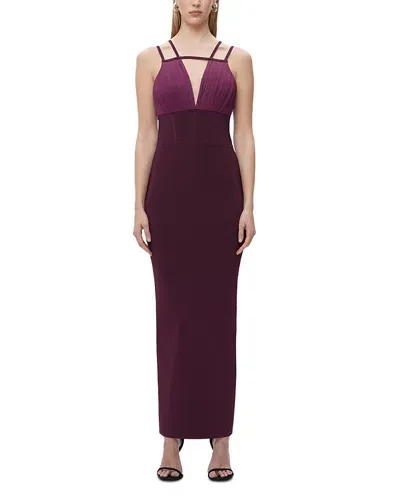 Herve Leger The Jocelyn Strappy Gown In Pinot