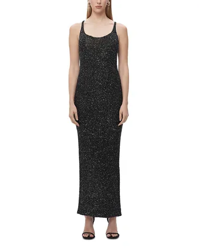 Herve Leger The Madeline Sequin Knit Gown In Black