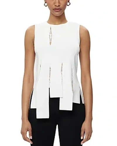 Herve Leger The Naomi Embellished Bandage Top In Alabaster