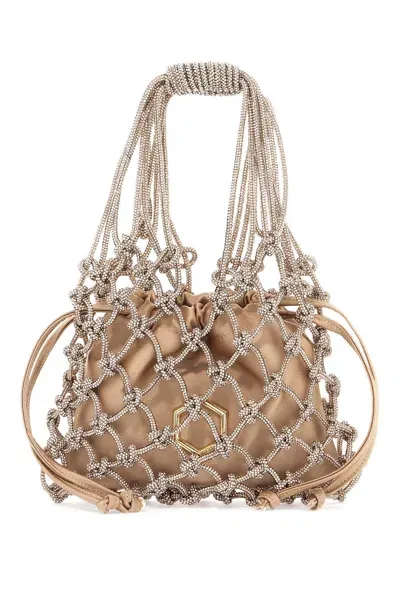 Hibourama Mini Carrie Handbag In Golden Shadow (beige)