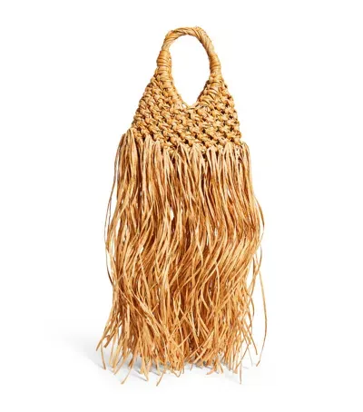 Hibourama Raffia Vannifique Top-handle Bag In Yellow