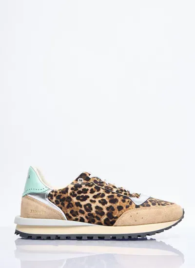 Hidn-ander Tenkei Leopard Prime Sneakers In Brown