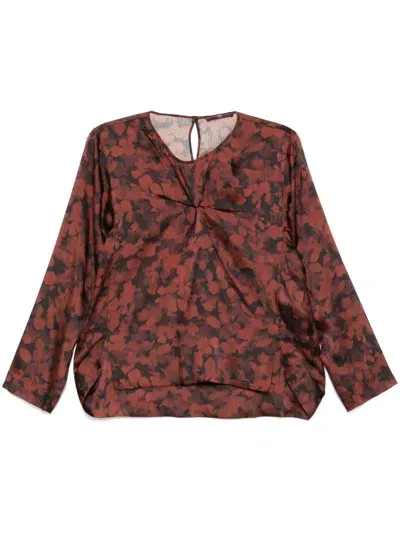 High Alone Floral-print Top In Brown