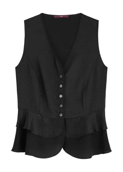 High Flirt Crystal-embellished Satin Waistcoat In Black