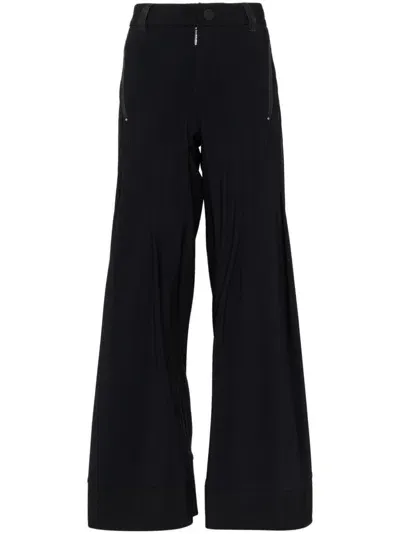 High Pleated Flared Trousers In Black