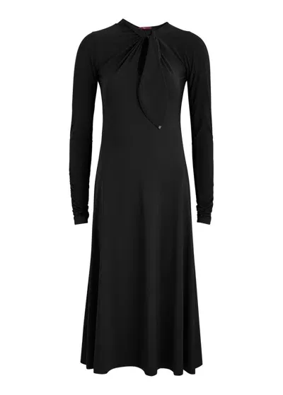 High Sincerely Stretch-jersey Midi Dress In Black