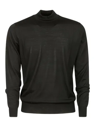 Hindustrie Mockneck Ls Royal Merino In Black