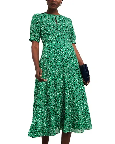 Hobbs London Bridget Printed Midi Dress In Green Multi