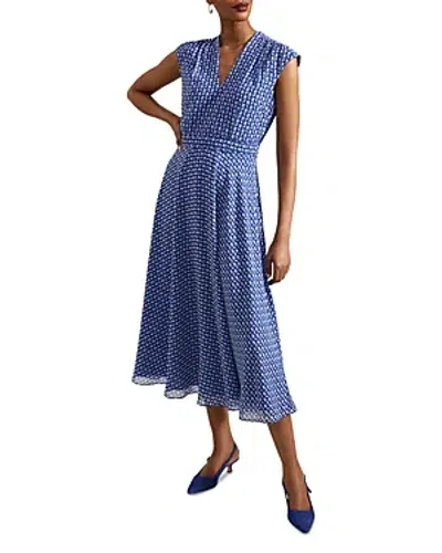 Hobbs London Hailey Midi Dress In Blue Mutli