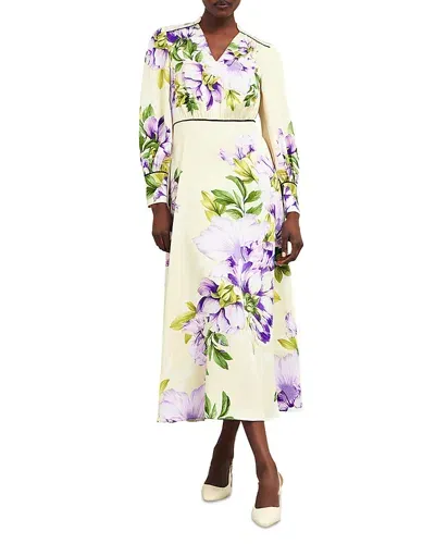 Hobbs London Hidcote Floral Print Midi Dress In Cream Multi