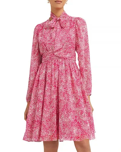 Hobbs London Janaya Printed Dress In Pink Multi