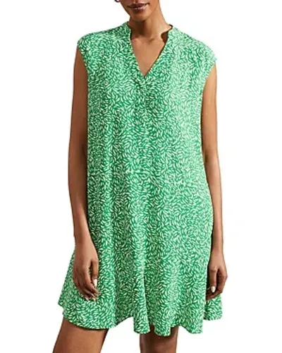 Hobbs London Janey Mini Dress In Green Cream