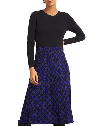 Hobbs London Larna Knit Dress In Black Blue