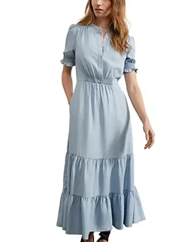 Hobbs London Limited Tilgate Chambray Midi Dress In Blue