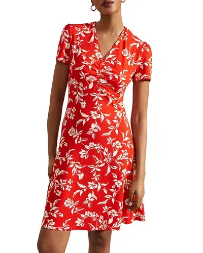 Hobbs London Lydia Jersey Fit & Flare Dress In Red Buttercream