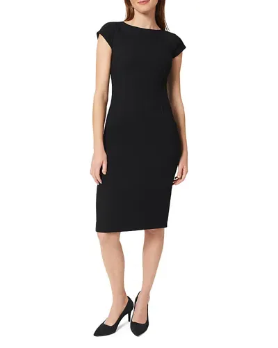 Hobbs London Mia Cap Sleeve Sheath Dress In Navy