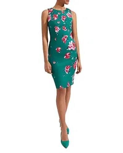 Hobbs London Moira Sheath Dress In Green Mult