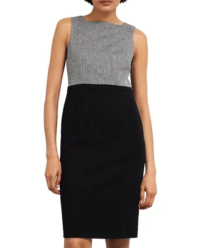 Hobbs London Nyra Tweed Dress In Black Ivory