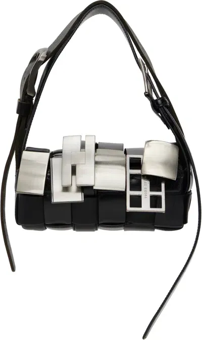 Hodakova Black Buckle Baguette Bag