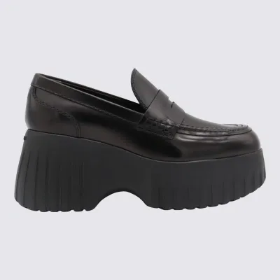 Hogan Black Leather Loafers