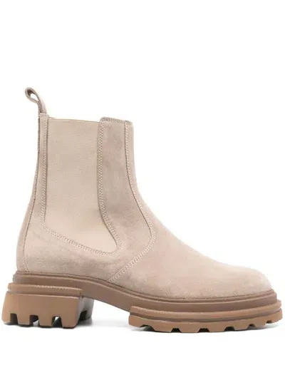 Hogan Boots Brown In Beige