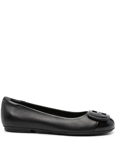 Hogan H661 Leather Ballet Flats In Black