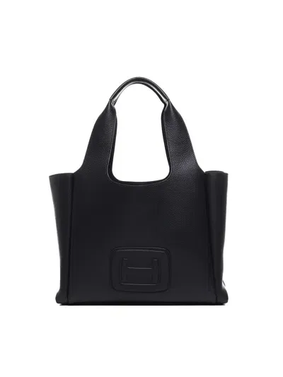 Hogan H-bag Leather Bag In Black