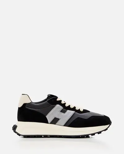 Hogan H Patch Lace-up Sneakers In Black