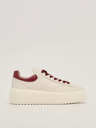 Hogan H Stripes Allacciato Sneaker In Burro-bordeaux