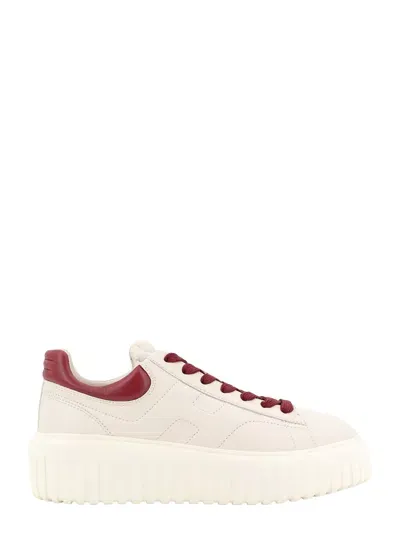 Hogan H-stripes Sneakers In Bianco E Marrone