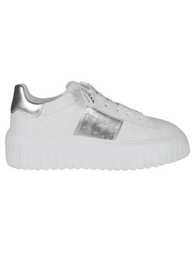 Hogan H-stripes Sneakers In Bianco/argento