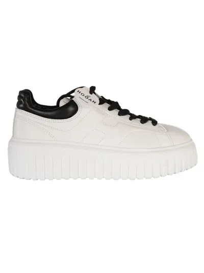 Hogan H-stripes Sneakers In White/black