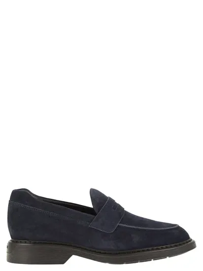 Hogan H576 Suede Loafer In Blue