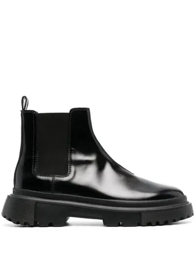 Hogan Chelsea-boots Mit Runder Kappe In Black