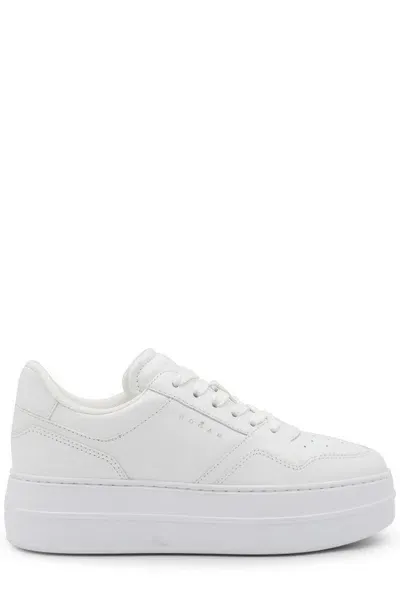 Hogan H670 Flatform Leather Sneakers In White