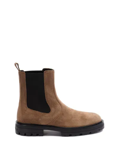 Hogan H673 Chelsea Ankle Boots In Brown