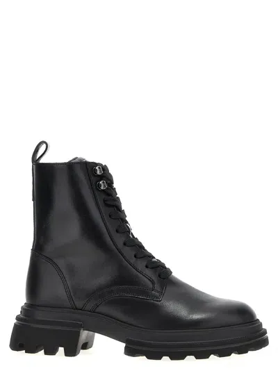 Hogan H674 Black Leather Ankle Boot