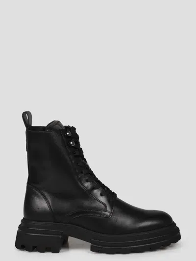 Hogan H674 Storey Combat Boots In Black