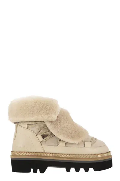 Hogan H675 - After-ski Boots In Light Beige